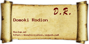 Domoki Rodion névjegykártya